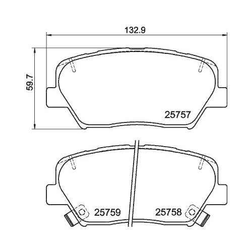 Bremsbelagsatz Scheibenbremse Hella 8DB 355 020-871 f&uuml;r Hyundai Kia Amc