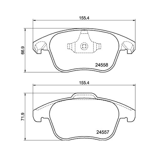 Bremsbelagsatz Scheibenbremse Hella 8DB 355 015-561 f&uuml;r Citro&euml;n Peugeot