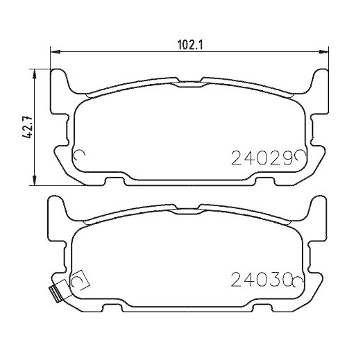 Bremsbelagsatz Scheibenbremse Hella 8DB 355 010-931 f&uuml;r Mazda Mitsubishi