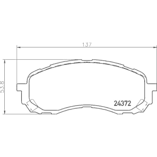 Bremsbelagsatz Scheibenbremse Hella 8DB 355 012-451 f&uuml;r Subaru Vorderachse