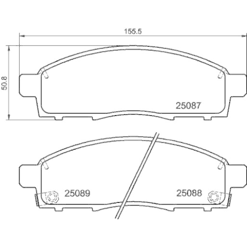 Bremsbelagsatz Scheibenbremse Hella 8DB 355 015-321 f&uuml;r Mitsubishi Nissan