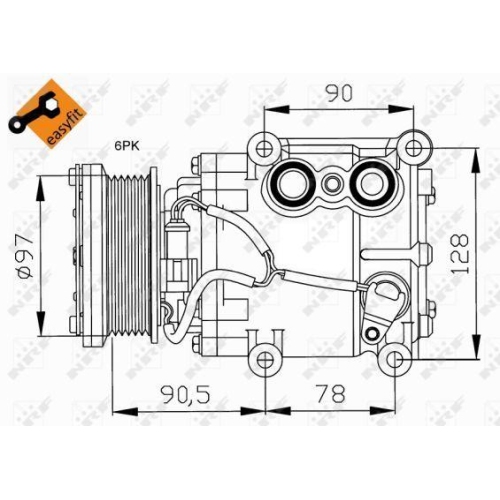 Kompressor Klimaanlage Nrf 32199 Easy Fit f&uuml;r Ford Mazda
