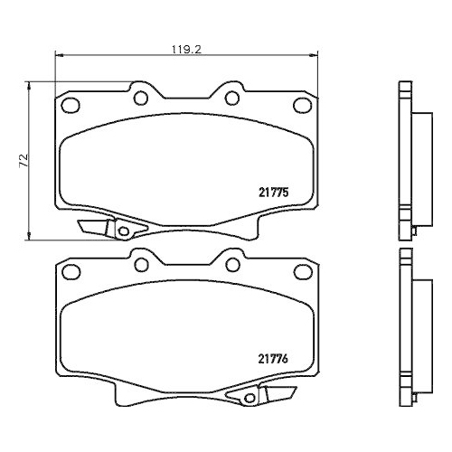 Bremsbelagsatz Scheibenbremse Hella 8DB 355 016-871 f&uuml;r Nissan Toyota Lexus
