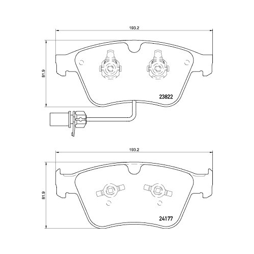 Bremsbelagsatz Scheibenbremse Hella 8DB 355 020-441 f&uuml;r Bentley Amc Vorderachse