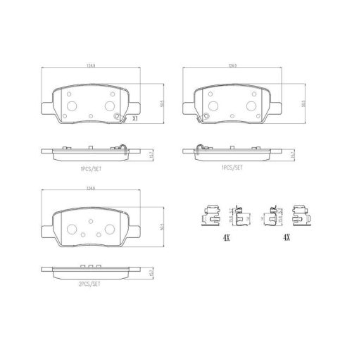 Bremsbelagsatz Scheibenbremse Brembo P30141 Prime Line f&uuml;r Hyundai Kia