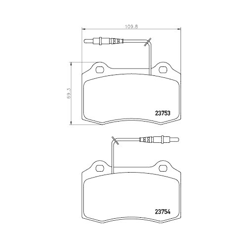Bremsbelagsatz Scheibenbremse Hella 8DB 355 018-631 f&uuml;r Citro&euml;n Peugeot Amc