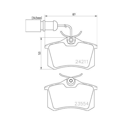 Bremsbelagsatz Scheibenbremse Hella 8DB 355 013-131 f&uuml;r Audi Seat Skoda VW