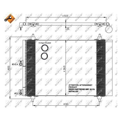 Kondensator Klimaanlage Nrf 35843 Easy Fit für Citroën Peugeot