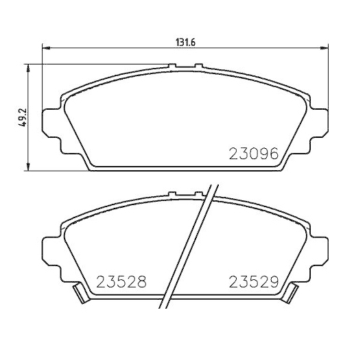 Bremsbelagsatz Scheibenbremse Hella 8DB 355 017-261 f&uuml;r Honda Amc Vorderachse