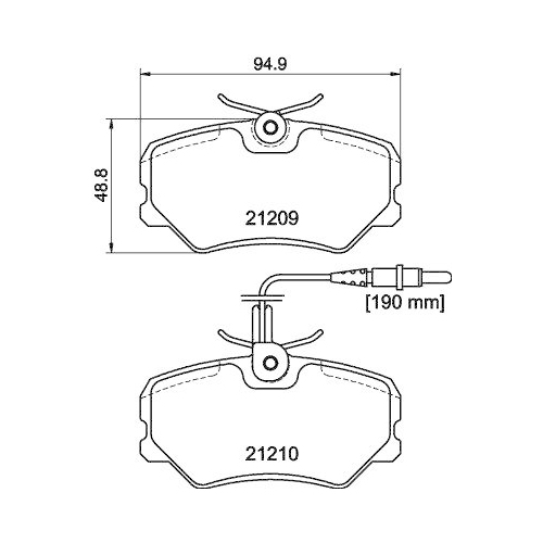 Brake Pad Set Disc Brake Hella 8DB 355 017-741 for Citro&euml;n Peugeot Amc