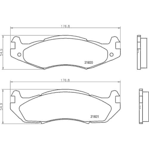 Bremsbelagsatz Scheibenbremse Hella 8DB 355 006-371 f&uuml;r Chrysler Renault Jeep