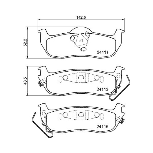 Bremsbelagsatz Scheibenbremse Hella 8DB 355 013-681 f&uuml;r Nissan Infiniti