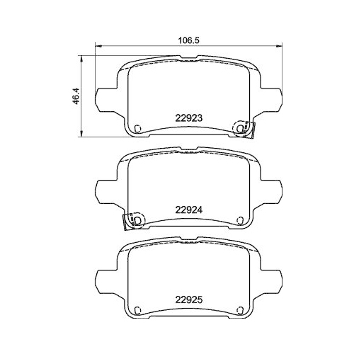 Bremsbelagsatz Scheibenbremse Hella 8DB 355 037-721 f&uuml;r Opel Vauxhall