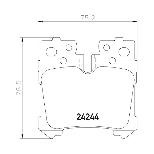 Bremsbelagsatz Scheibenbremse Hella 8DB 355 006-651 f&uuml;r Lexus Hinterachse