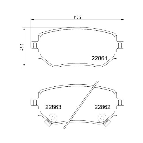 Bremsbelagsatz Scheibenbremse Hella 8DB 355 037-951 für Mercedes Benz Nissan Amc