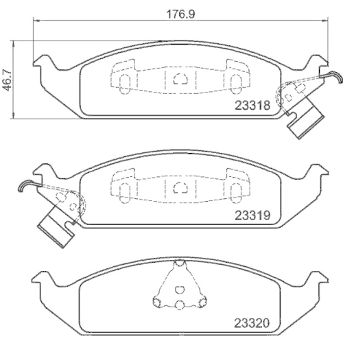 Brake Pad Set Disc Brake Hella 8DB 355 013-281 for Chrysler Dodge General Motors