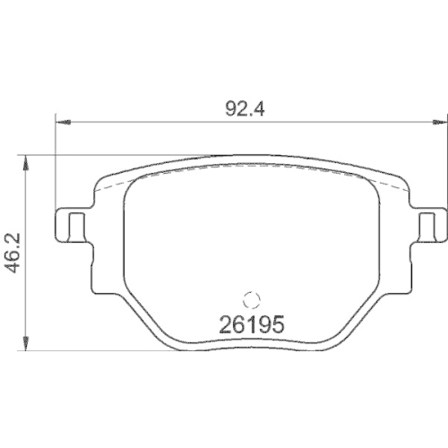 Bremsbelagsatz Scheibenbremse Hella 8DB 355 040-321 für Peugeot Hinterachse