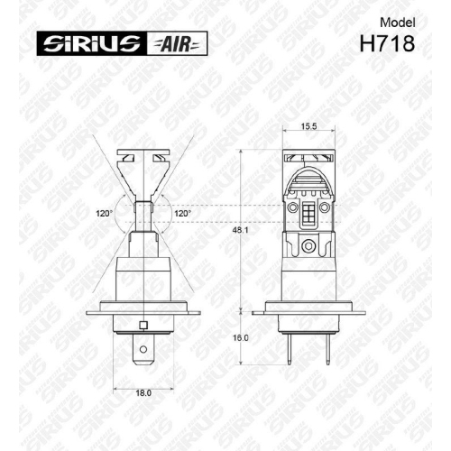 Gl&uuml;hlampe Abbiegescheinwerfer Automotive Accessories Sirius XL H718 AIR f&uuml;r