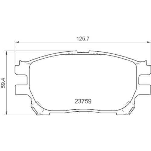 Bremsbelagsatz Scheibenbremse Hella 8DB 355 010-111 f&uuml;r Toyota Vorderachse