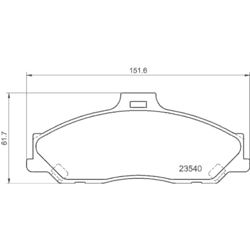 Bremsbelagsatz Scheibenbremse Hella 8DB 355 009-751 f&uuml;r Ford Mazda Mitsubishi