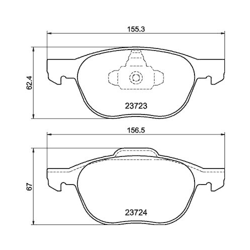 Bremsbelagsatz Scheibenbremse Hella 8DB 355 011-191 f&uuml;r Ford Mazda Mitsubishi