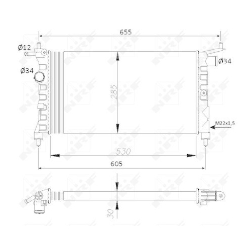 K&uuml;hler Motork&uuml;hlung Nrf 50551 f&uuml;r Opel Vauxhall Chevrolet