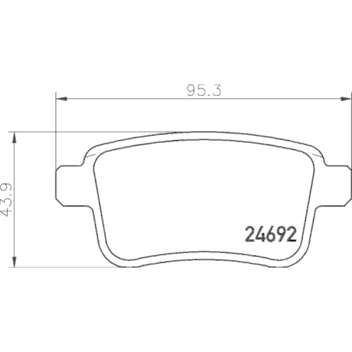 Bremsbelagsatz Scheibenbremse Hella 8DB 355 020-641 f&uuml;r Fiat Mercedes Benz Amc
