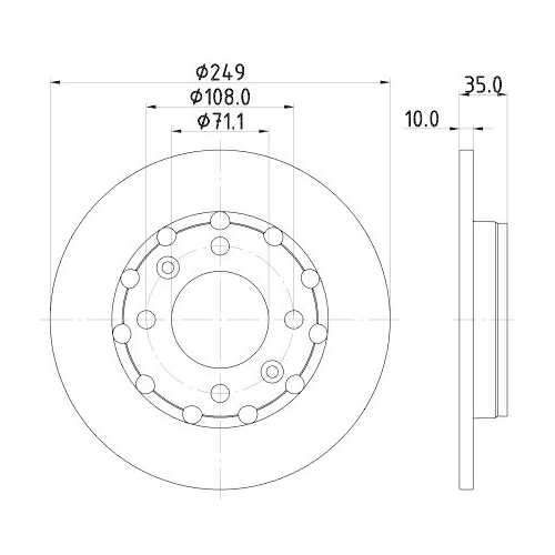 Bremsscheibe Hella 8DD 355 133-571 Pro f&uuml;r DS Hinterachse