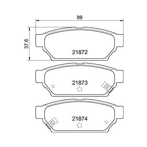 Bremsbelagsatz Scheibenbremse Hella 8DB 355 016-701 f&uuml;r Mitsubishi Nissan