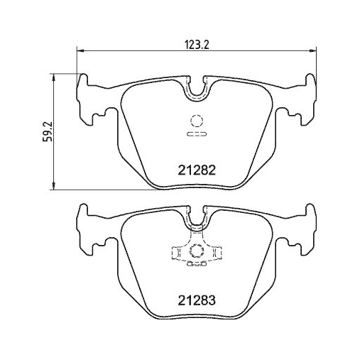 Bremsbelagsatz Scheibenbremse Hella 8DB 355 008-121 f&uuml;r Bmw Maserati Hinterachse