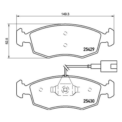 Bremsbelagsatz Scheibenbremse Hella 8DB 355 019-651 für Fiat Ferrari Amc