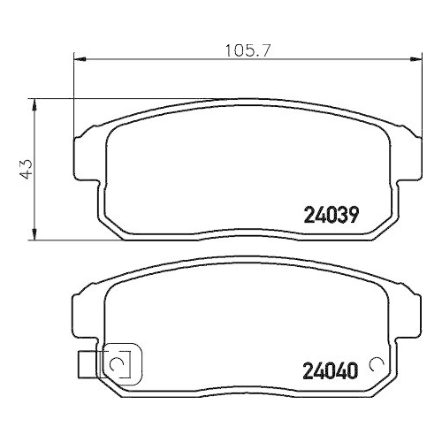 Brake Pad Set Disc Brake Hella 8DB 355 010-891 for Mazda Mitsubishi Rear Axle