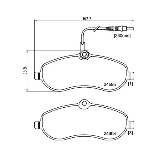 Bremsbelagsatz Scheibenbremse Hella 8DB 355 013-411 f&uuml;r Citro&euml;n Fiat Peugeot