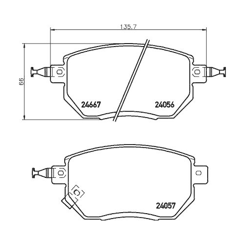 Bremsbelagsatz Scheibenbremse Hella 8DB 355 011-101 f&uuml;r Nissan Infiniti