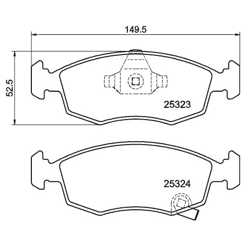 Bremsbelagsatz Scheibenbremse Hella 8DB 355 016-231 f&uuml;r Chrysler Fiat Lancia