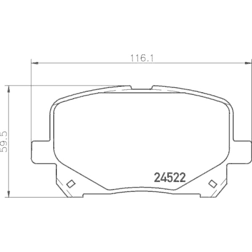 Bremsbelagsatz Scheibenbremse Hella 8DB 355 013-161 f&uuml;r Toyota Vorderachse