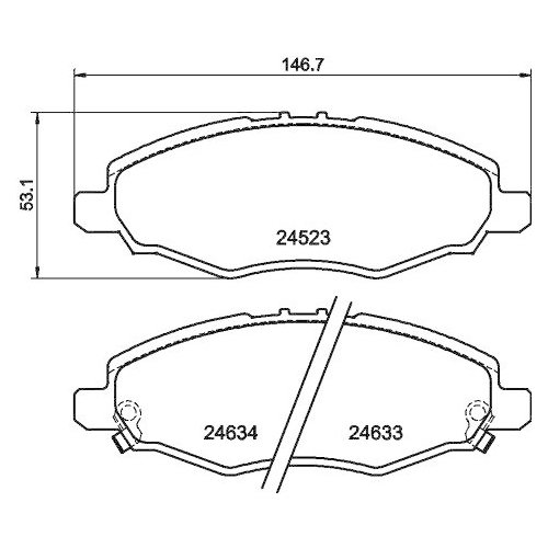 Bremsbelagsatz Scheibenbremse Hella 8DB 355 013-181 f&uuml;r Toyota Vorderachse