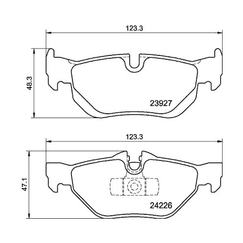 Bremsbelagsatz Scheibenbremse Hella 8DB 355 011-301 f&uuml;r Bmw Bmw (brilliance)