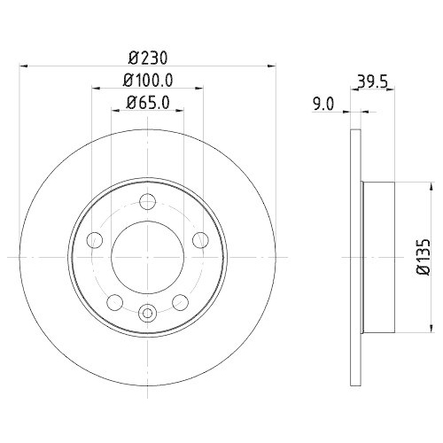Bremsscheibe Hella 8DD 355 105-411 Pro für Audi Seat Skoda VW Vw (faw) Vw (svw)