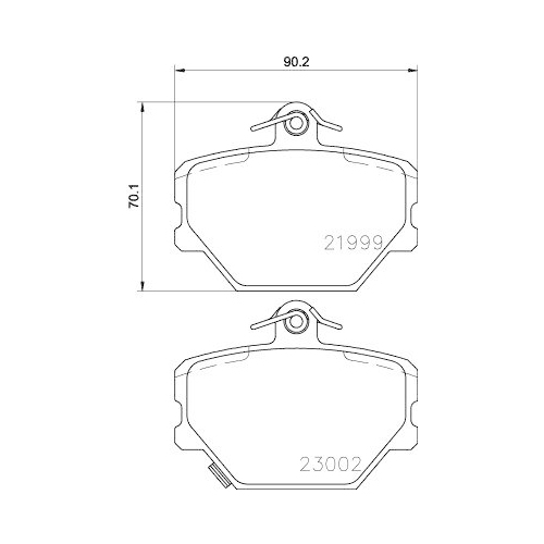 Bremsbelagsatz Scheibenbremse Hella 8DB 355 008-721 f&uuml;r Mercedes Benz Smart