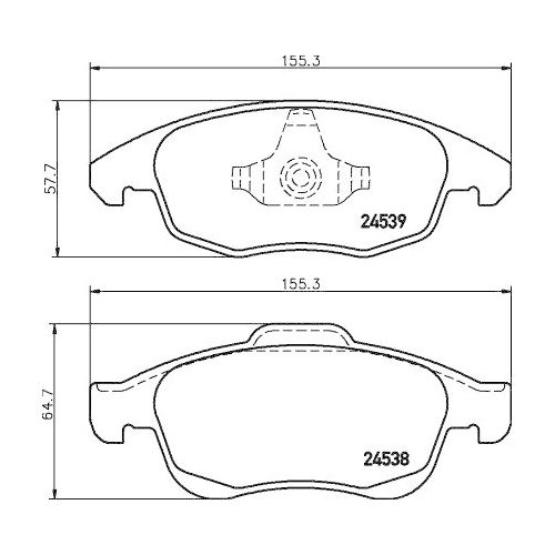 Bremsbelagsatz Scheibenbremse Hella 8DB 355 013-341 f&uuml;r Citro&euml;n Peugeot DS