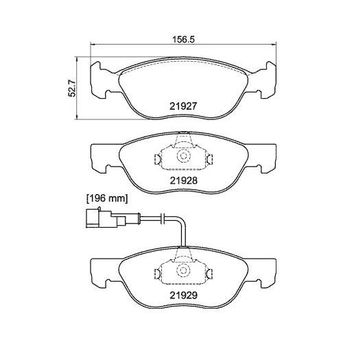 Bremsbelagsatz Scheibenbremse Hella 8DB 355 007-901 f&uuml;r Alfa Romeo Fiat Lancia