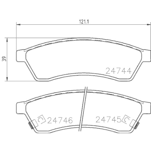 Bremsbelagsatz Scheibenbremse Hella 8DB 355 014-491 f&uuml;r Suzuki Chevrolet