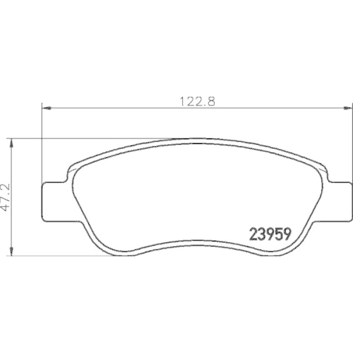 Bremsbelagsatz Scheibenbremse Hella 8DB 355 012-141 für Citroën Peugeot Toyota