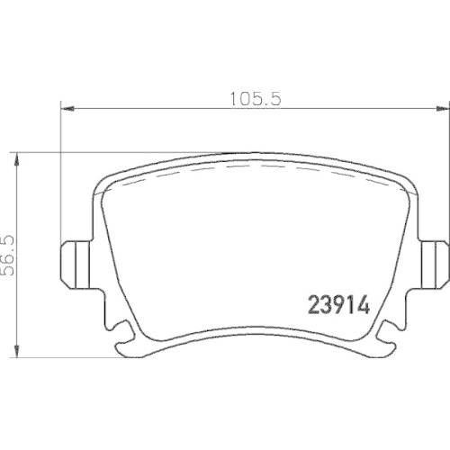 Bremsbelagsatz Scheibenbremse Hella 8DB 355 010-601 f&uuml;r Audi Seat Skoda VW