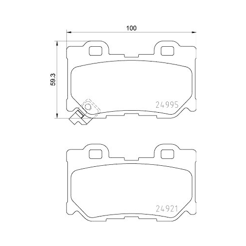Bremsbelagsatz Scheibenbremse Hella 8DB 355 015-421 f&uuml;r Nissan Infiniti