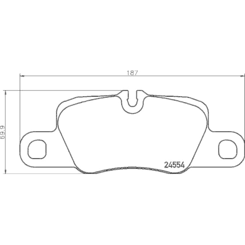 Bremsbelagsatz Scheibenbremse Hella 8DB 355 015-651 f&uuml;r Porsche Hinterachse