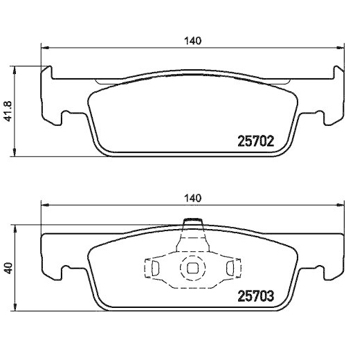 Bremsbelagsatz Scheibenbremse Hella 8DB 355 020-801 für Renault Dacia Smart Amc