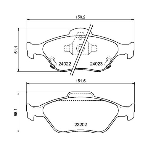 Bremsbelagsatz Scheibenbremse Hella 8DB 355 006-721 f&uuml;r Daihatsu Toyota
