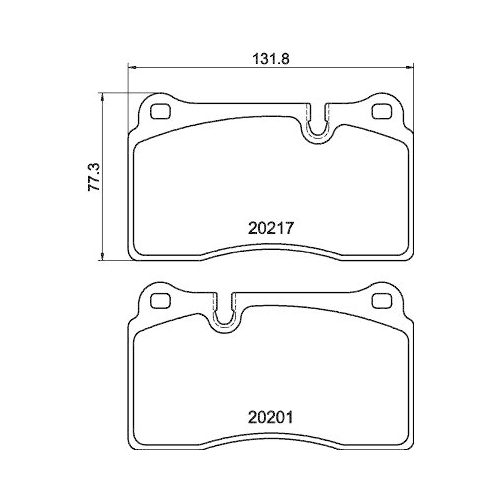 Bremsbelagsatz Scheibenbremse Hella 8DB 355 015-891 f&uuml;r Aston Martin Vorderachse